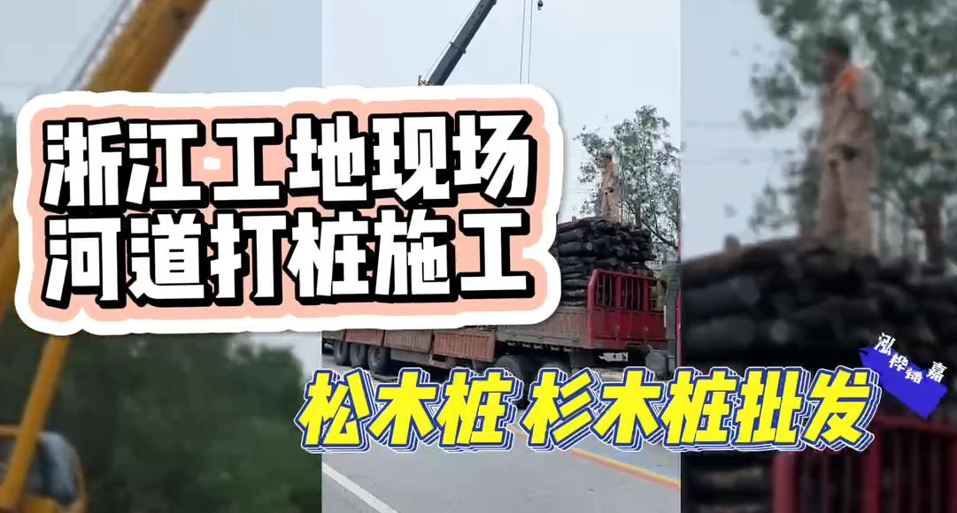 木樁廠家承接松木樁、杉木樁工地施工與批發(fā)視頻
